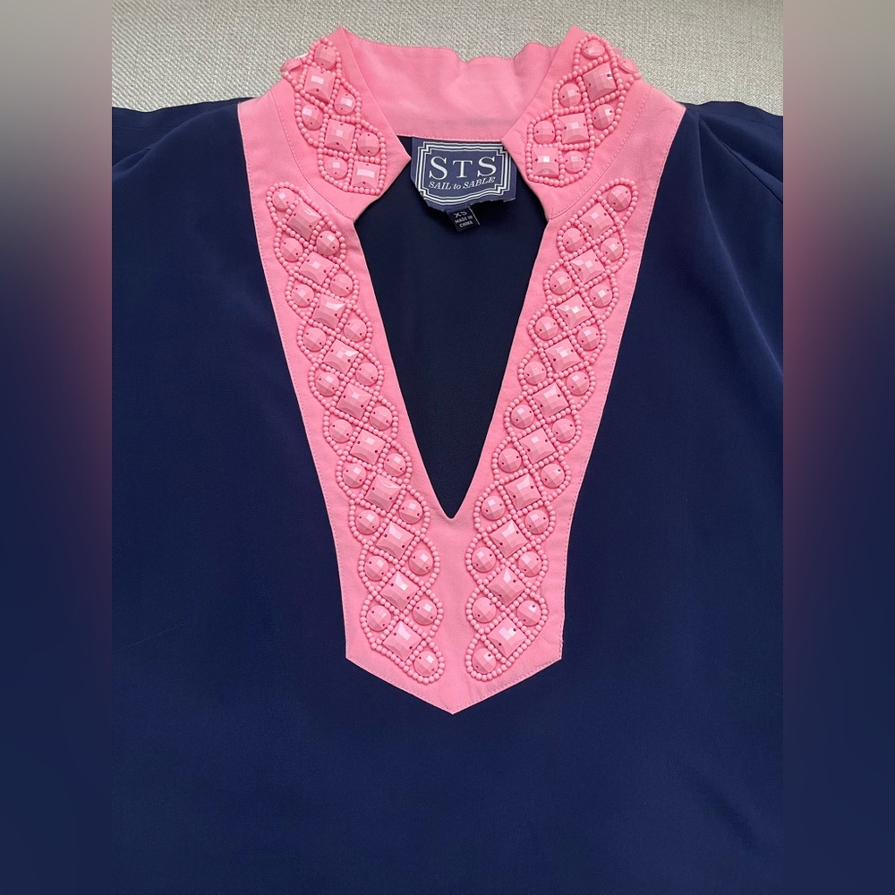 Sail to Sable Silk Tunic Dress. XS.